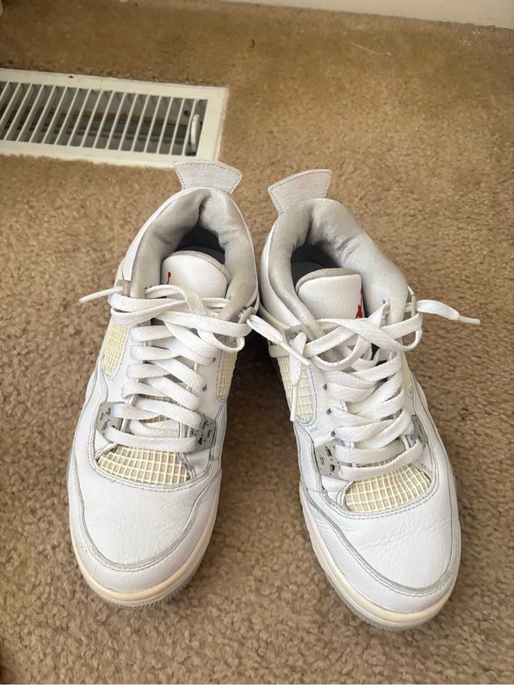 Jordan Kids White Sneakers with Light Cream Accents